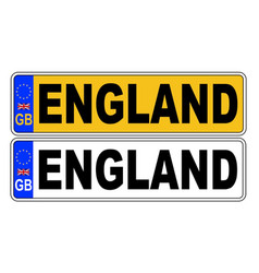 Uk Front And Back Number Plate With Text England