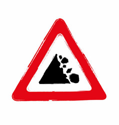 Grunge Falling Rocks Or Debris Sign