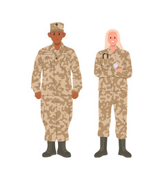 Man And Woman Professional Military Medic Army