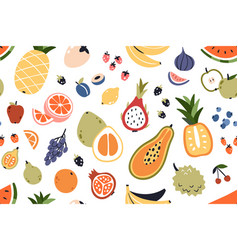 Seamless Fruity Pattern Tropical Background