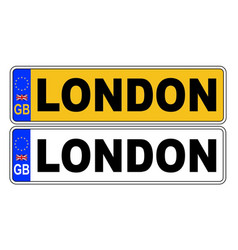 Uk Front And Back Number Plate With Text London