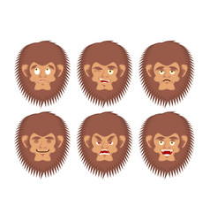 Bigfoot Emoji Set Yeti Sad And Angry Face