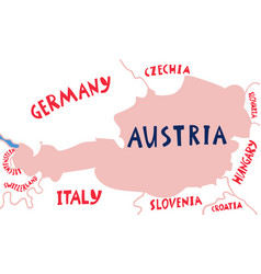 Hand Drawn Stylized Map Of Austria