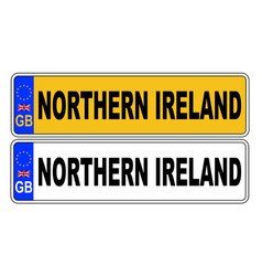 Uk Front And Back Number Plate With Text Northern