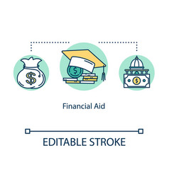 Financial Aid Concept Icon College Budget Support