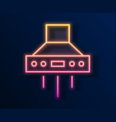 Glowing Neon Line Kitchen Extractor Fan Icon