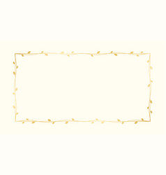 Rectangle Golden Frame With Botanical Design