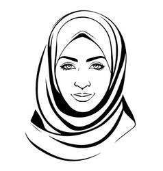 Extraordinary Lovely Muslim Woman Logo Art