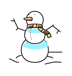 Snowman Winter Color Icon