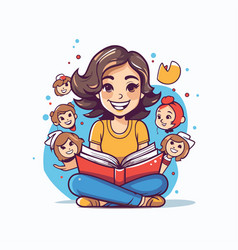 A Happy Girl Reading A Book With Her Friends