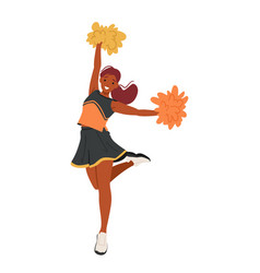 Black Cheerleader Teen Girl Character Adorned