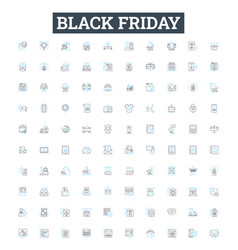 Black Friday Line Icons Set Blackfriday