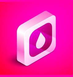 Isometric Water Drop Icon Isolated On Pink