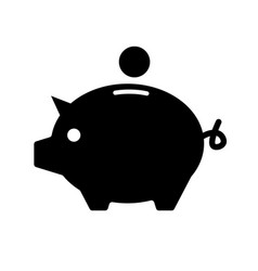 Piggy Bank Silhouette Icon Or Symbol Of Saving