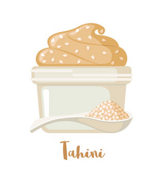 Tahini Sesame Seed Paste Icon In Flat Style