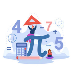 Tiny Students With Huge Sign Pi Flat