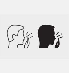 Man Coughing Icon On White Background