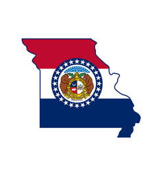 Missouri Mo State Flag In Map Shape