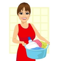 Woman Holding A Laundry Basket