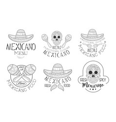 Mexicano Menu Traditional Cuisine Hand Drawn Retro