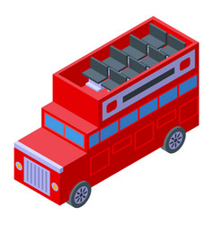 Old London Bus Icon Isometric England City