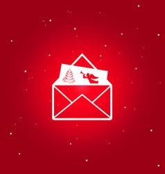 Christmas Congratulations Envelope Isolated Icon