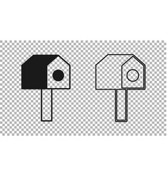 Black Bird House Icon Isolated On Transparent