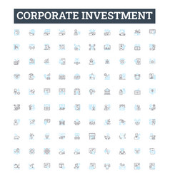 Corporate Investment Line Icons Set