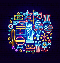 Fourth July Neon Concept