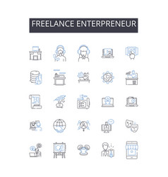 Freelance Enterpreneur Line Icons Collection