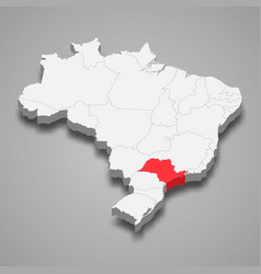 State Location Within Brazil 3d Map