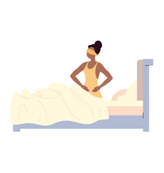 Woman Wake Up On Bed