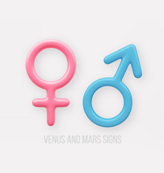 3d Signs Male Or Mars Female Or Venus Light