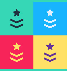 Pop Art Military Rank Icon Isolated On Color