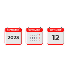 September 12 Calendar Design Icon 2023 Calendar