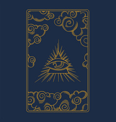 Tarot Aesthetic Golden Card Third Eye