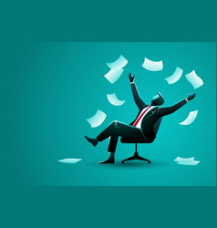 Business Concept Businessman On Chair Throwing