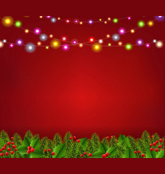 Christmas Card With Light Garland