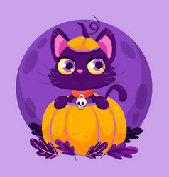 Flat Halloween Cat Design