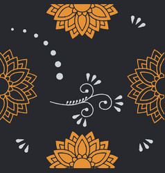 Gold Mandala Simple Seamless Pattern Black