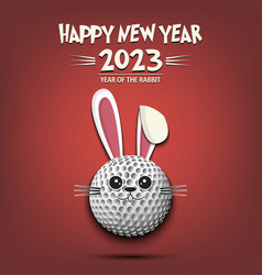 Happy New Year Golf Ball In The Form Of Rabbit