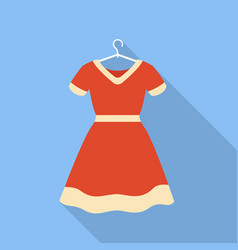 Red Dress On Hanger Icon Flat Style