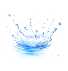 Watercolor water splatter crown Royalty Free Vector Image