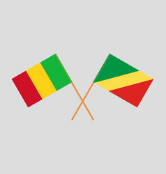 Crossed Flags Of Mali And Republic Of The Congo