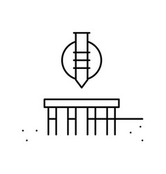 Pile Screw Foundation Line Icon