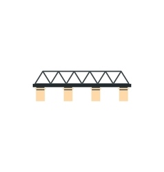 Truss Bridge Icon In Flat Style