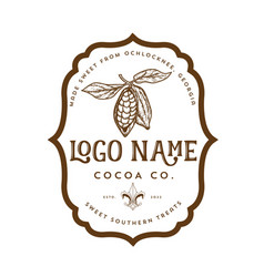 Cocoa Farm Logo Template Classic Vintage