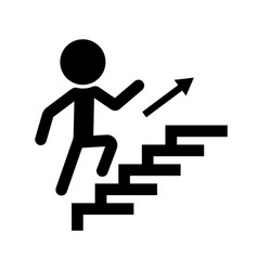 Person Going Up The Stairs Silhouette Icon