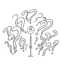 Person Surrounded By Question Marks Or Symbols