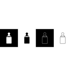 Set Baby Bottle Icon Isolated On Black And White